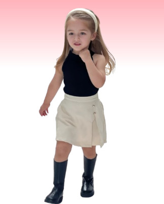 MENVVY FAB Baby Girls Party(Festive) Top Shorts(BLACK)