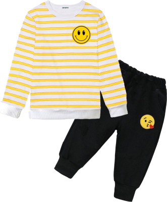 AVOVU Baby Boys & Baby Girls Casual Sweatshirt Track Pants(Gold)