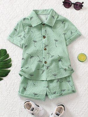 The Fashion Prime Boys Party(Festive) Shirt Shorts(Pista)