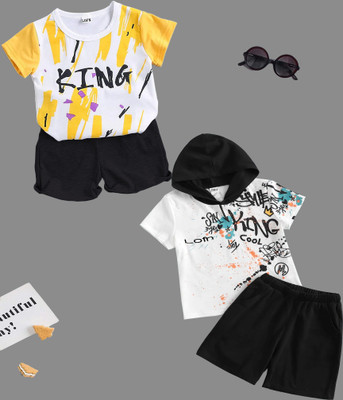 Helpom Boys & Girls Casual T-shirt Shorts(Multi)