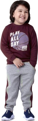 Patche Boys & Girls Casual Sweatshirt Track Pants(Maroon, Grey)