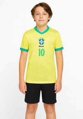 DOSTITCH Boys & Girls Casual T-shirt Shorts(Yellow)