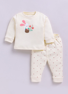 Smart Baby Baby Boys & Baby Girls Casual T-shirt Pyjama(Yellow & Yellow)