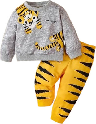 PSFLY Baby Boys & Baby Girls Casual T-shirt Pant(Yellow)