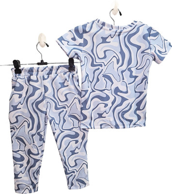 MaaBhawaniprint Baby Boys & Baby Girls Casual T-shirt Track Pants(Grey)