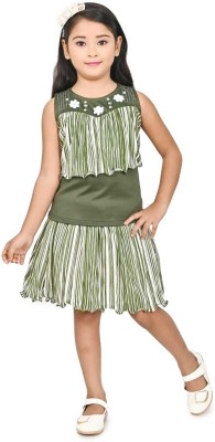 AsilCreation Girls Party(Festive) Top Skirt(GREEN)