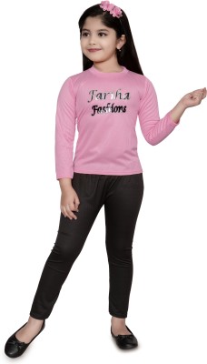 Fariha Fashions Girls Party(Festive) Top Pant(PINK)