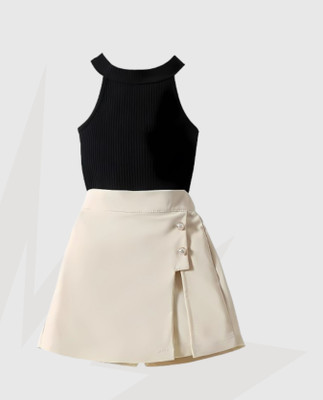 MENVVY FAB Baby Girls Party(Festive) Top Shorts(BLACK)