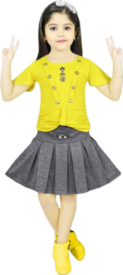 HouseOfCommon Baby Girls Casual Top Skirt(Yellow)