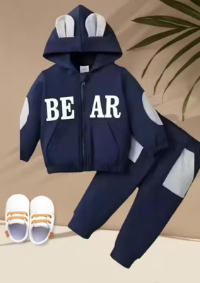 Mayneisha Baby Boys & Baby Girls Casual Sweatshirt Track Pants(Navy Blue)