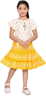 ZOMZOM FASHION Girls Party(Festive) Top Skirt(YELLOW)