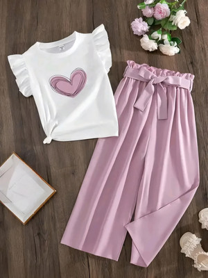 8 N STYLE Girls Casual Top Trouser(Rose Reverie)