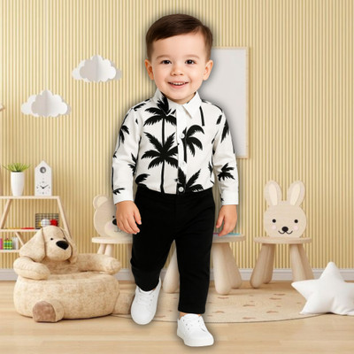 menvy Baby Boys Party(Festive) Shirt Pant(WHITE FLOWSOME PATTERN)