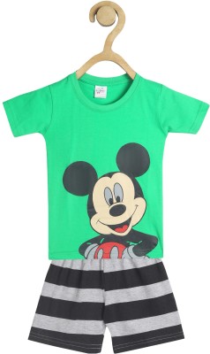 IcePie Baby Boys Mickey Casual T-shirt Pant(Green)