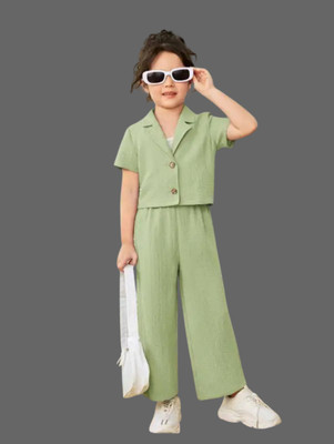 Vastra Girls Barbie Party(Festive) Shirt Pant(GREEN)