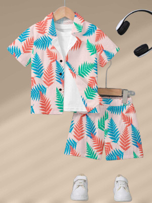 Thinknest Fashion Baby Boys & Baby Girls Casual Shirt Shorts(Peach)