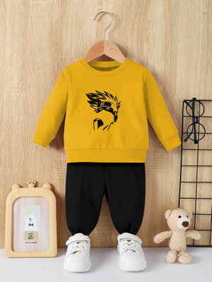 RetroTees Baby Boys Casual T-shirt Track Pants(Yellow)