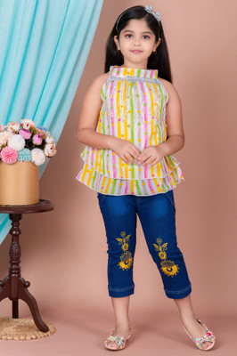 HouseOfCommon Girls Party(Festive) Top Pant(YELLOW)