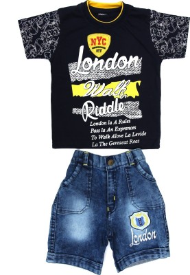 ZADMUS Boys Party(Festive) T-shirt Shorts(Yellow)