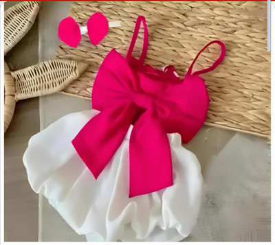 NKG Enterprises Baby Girls Party(Festive) Top Skirt(Pink)