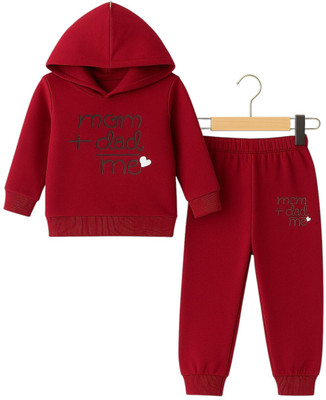 KicoCart Baby Boys & Baby Girls Casual T-shirt Pyjama(Maroon)