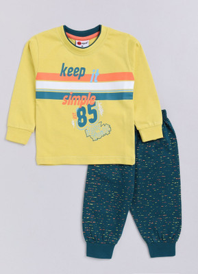 Mars Infiniti Boys Casual T-shirt Track Pants(Yellow)