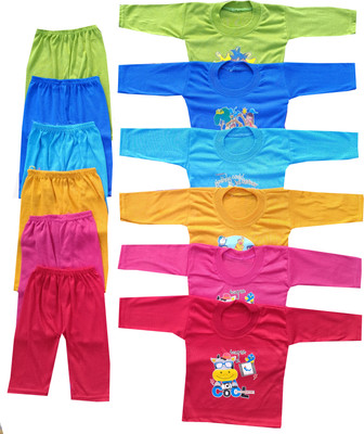 SHINING4 Baby Boys & Baby Girls Motu Patlu Casual T-shirt Pyjama(MULICOLUR)