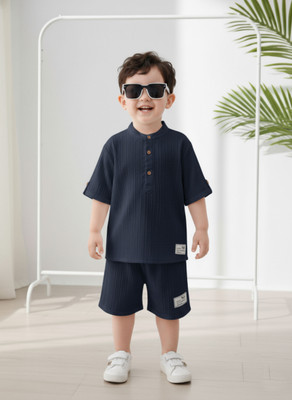 Pheraava Baby Boys Casual Shirt Shorts(BLUE)