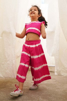 Little Mafia By Aarika Girls Party(Festive) Top Pant(Red)