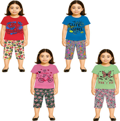 NK TRENDZ Girls Casual Pyjama Pyjama(RD-BL-PK-PIS)