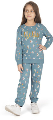 TRESNOVA Girls Casual Top Pyjama(TEALBLUE)