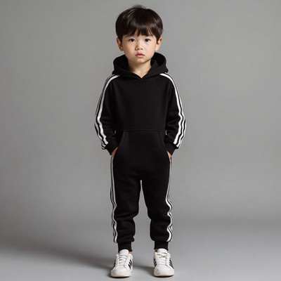 dhairyatraders Baby Boys & Baby Girls Casual Sweatshirt Sweatpant(Black)