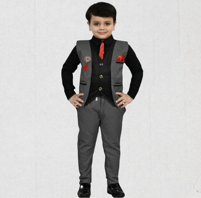 ELITE ELEGANCE FAB Boys Party(Festive) Waistcoat Waistcoat(Black)