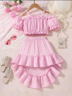 KidsCute Baby Girls Casual Top Skirt(TOPSKIRTPINK)