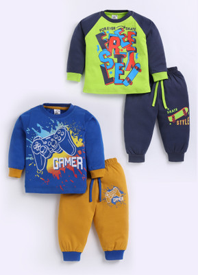 Mumbrella Boys Casual T-shirt Track Pants(ROYAL BLUE,NEON GREEN)