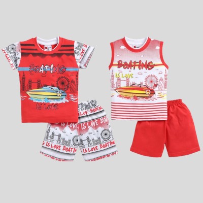 Mars Infiniti Baby Boys & Baby Girls Casual T-shirt Shorts(Red)