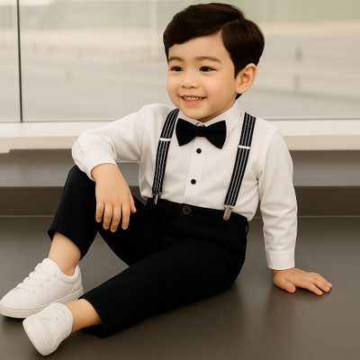 Bleckz Someck Boys Party(Festive) Shirt Pant(White)