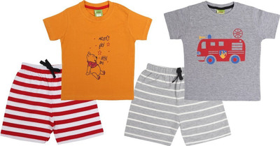 ShreyashCollection Baby Boys Casual T-shirt Shorts(GreyB - Mustrad)