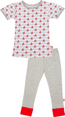 nino bambino Girls Casual Top Pant(Multi)