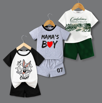 tarsier Baby Boys & Baby Girls Casual T-shirt Shorts(MAMAS MEL_CONFIDENCE_CRAZY_PC3)