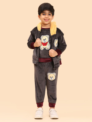 Mayneisha Baby Boys & Baby Girls Casual Sweatshirt Sweatpant(Dark Grey)