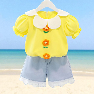 dingdong Baby Girls Casual Top Skirt(Yellow)