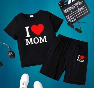 MALTOSH Baby Boys & Baby Girls Casual T-shirt Shorts(Black)