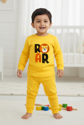 Trampoline Boys & Girls Casual Sweatshirt Pyjama(Yellow)