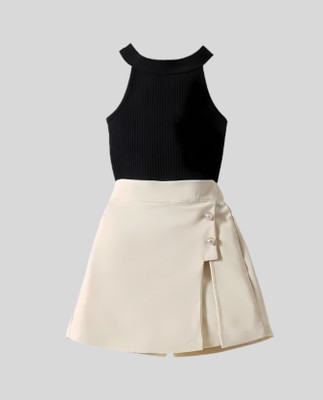 MENVVY FAB Baby Girls Party(Festive) Top Shorts(BLACK)