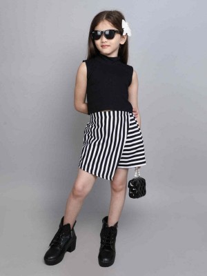 taffykids Girls Casual Top Skirt(Black/White)