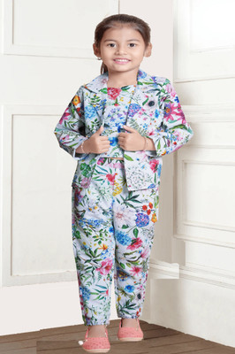 Gunatit Baby Girls Party(Festive) Jacket Trouser(Pink)