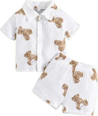 RIVEREYE Baby Boys & Baby Girls Casual Shirt Shorts(WHITE)