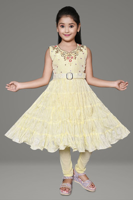 ASRA STORE Girls Party(Festive) Dress Pant(Yellow)