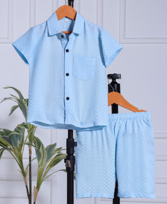 RECREATE Baby Boys & Baby Girls Party(Festive) Shirt Shirt, Shorts(SKY BLUE)